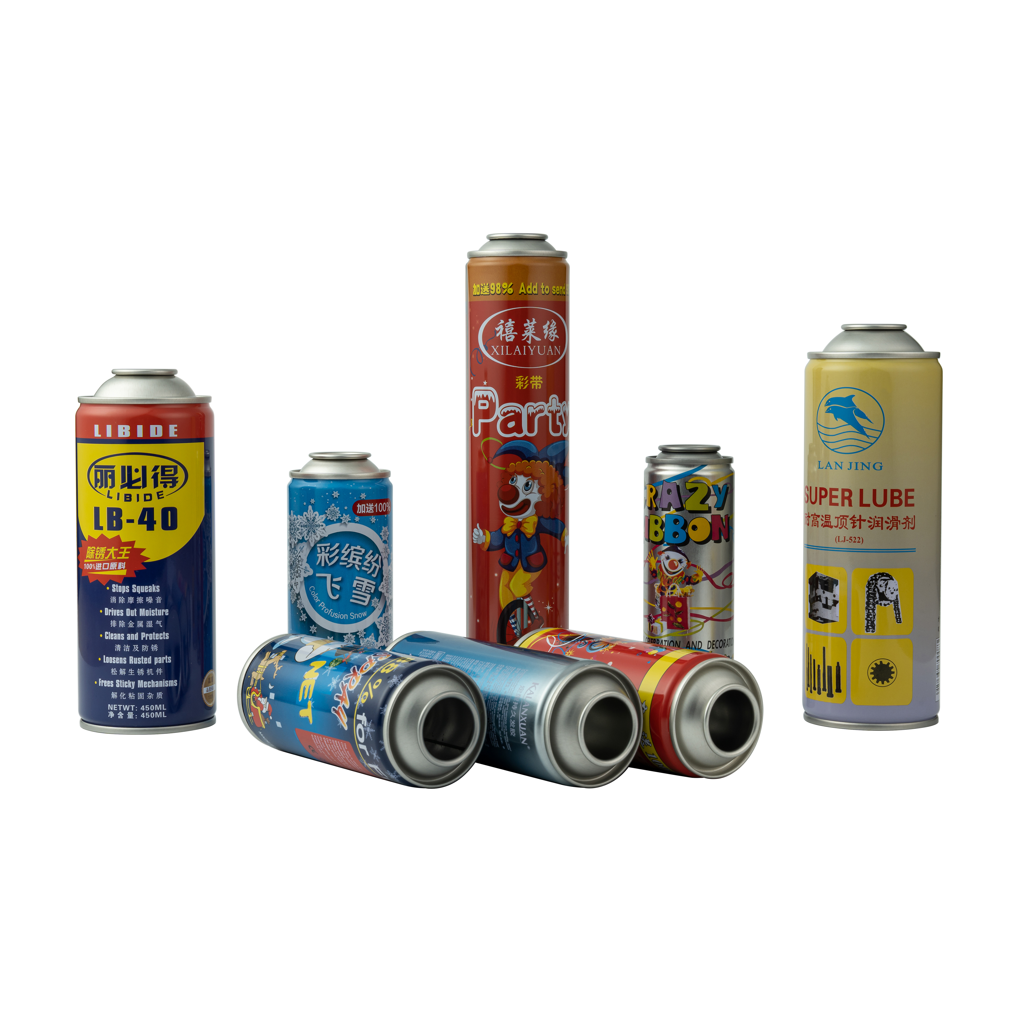 Heat Resistant Round Straight-wall Aerosol Can For Cleaner